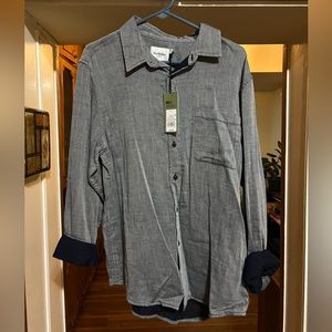 Grey patterned Merona long sleeve shirt, new with tags